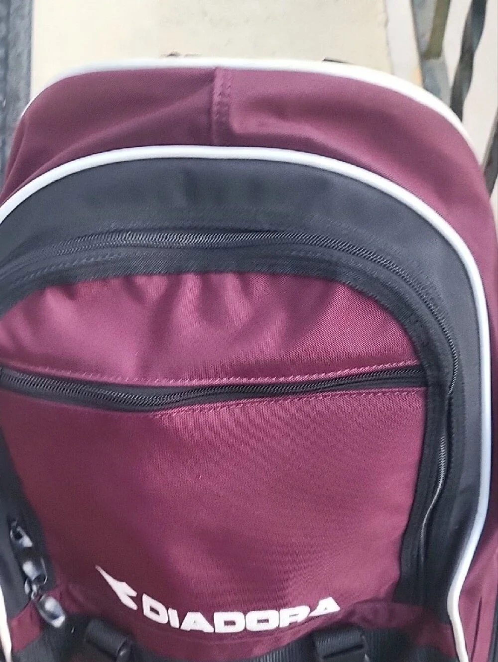 Diadora Men's Maroon and Black Sports Backpack